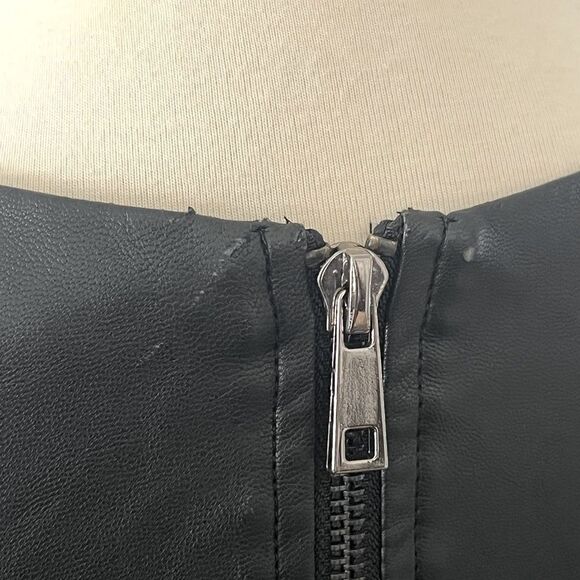 Forever 21 Faux Leather Short Sleeve Blouse - Picture 4 of 5